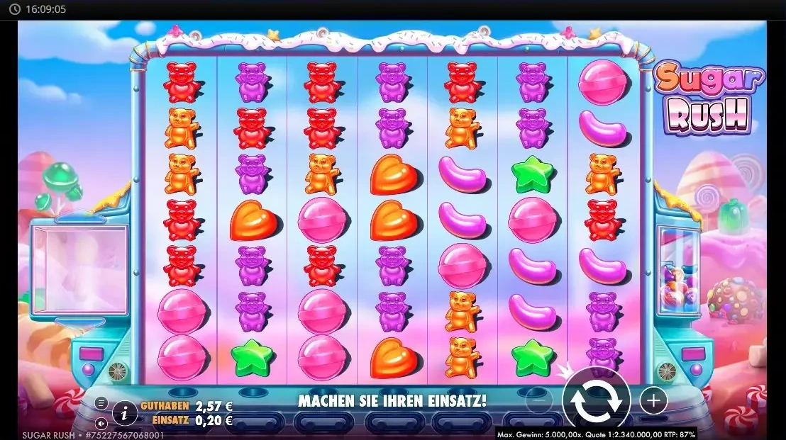 Sugar Rush 1000 bonus buy screen showing x100 and x500 options